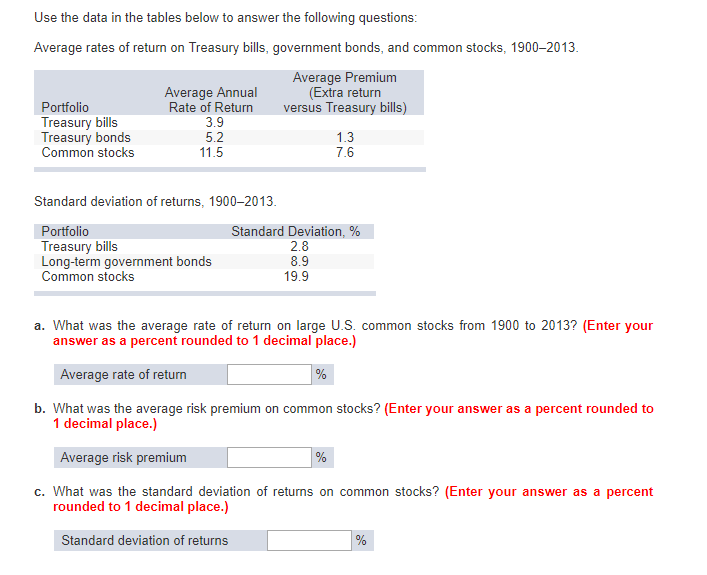 Use the data in the tables below to answer the following