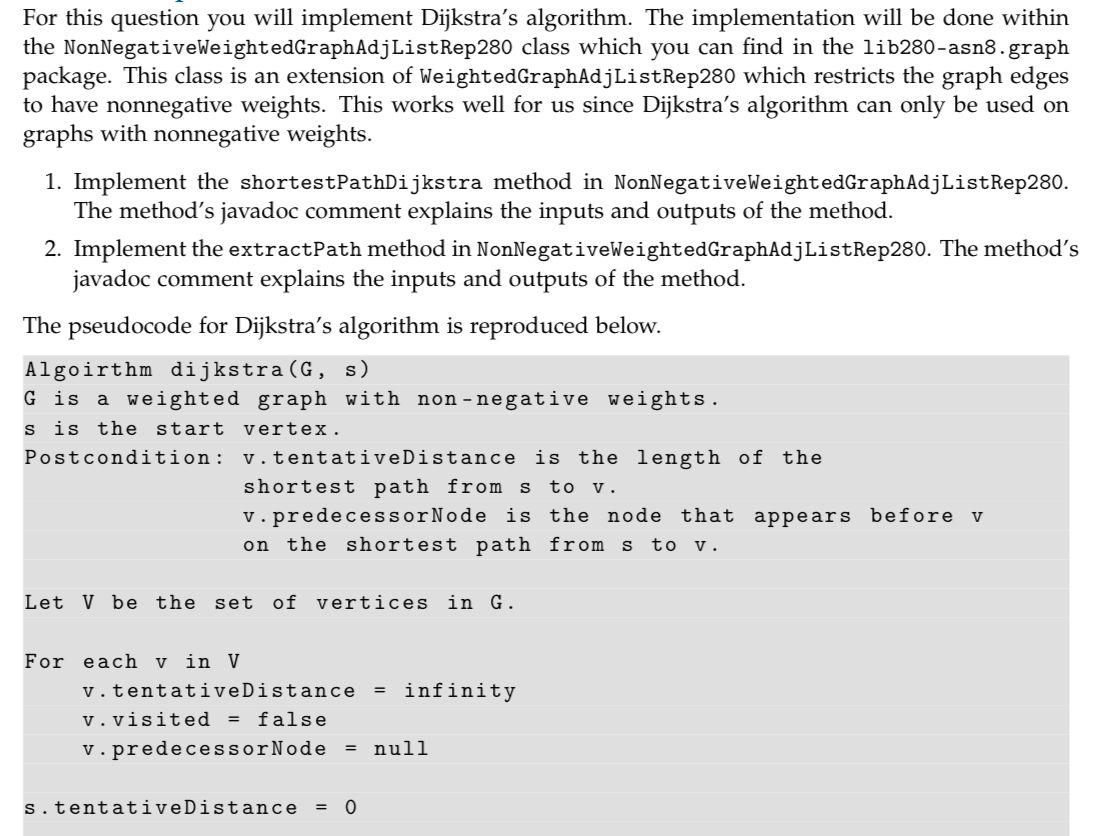 Java. This is Dijkstra's algorithm problem in JAVA. I will type out