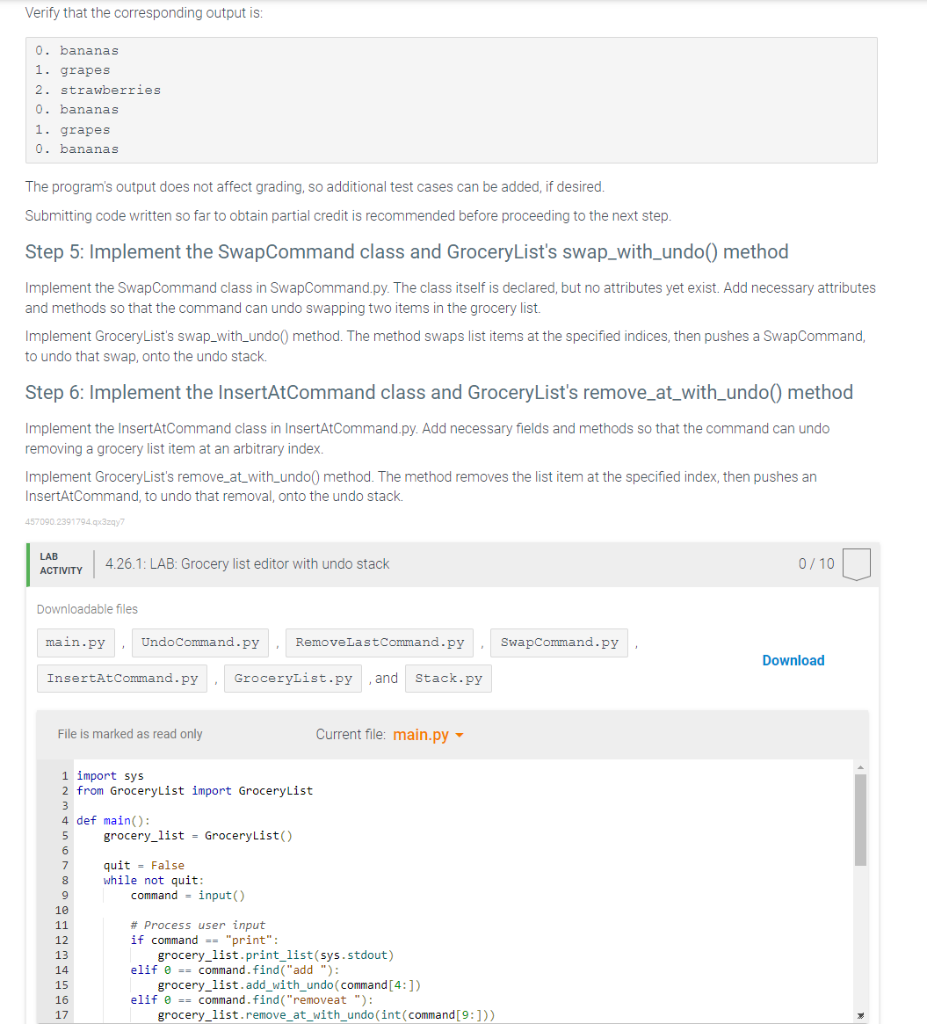 it more. I have a python 3 lab with 6 steps, I