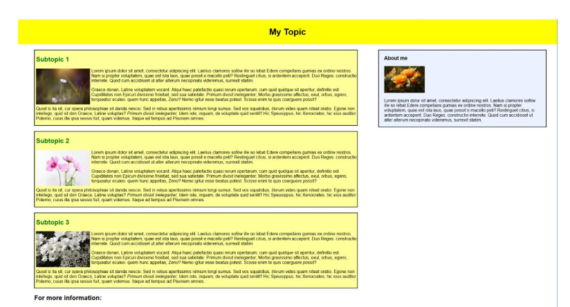 There is an example below of what the styling should look like.