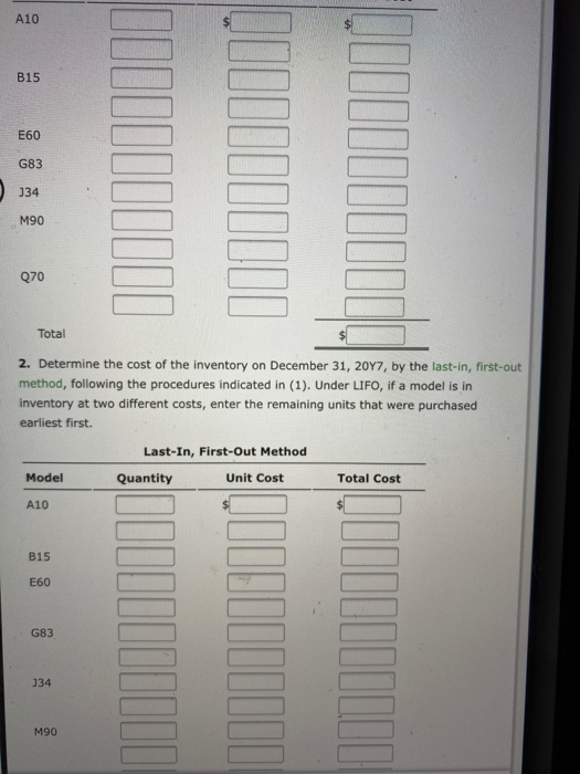 regarding the inventory of appliances on January 1, 2017, purchases invoices during