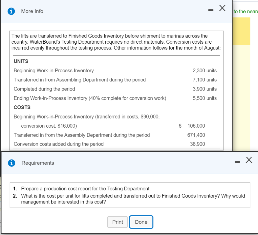 other amounts to the nearest whole dollar. Abbreviation used: EUP equivalent units