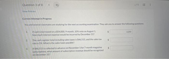  please please answer all three:) Current Attempt in Progress You and