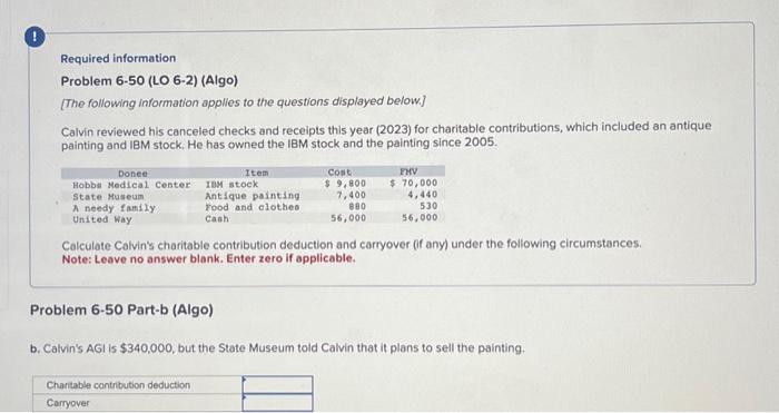 following information applies to the questions displayed below.] Calvin reviewed his canceled
