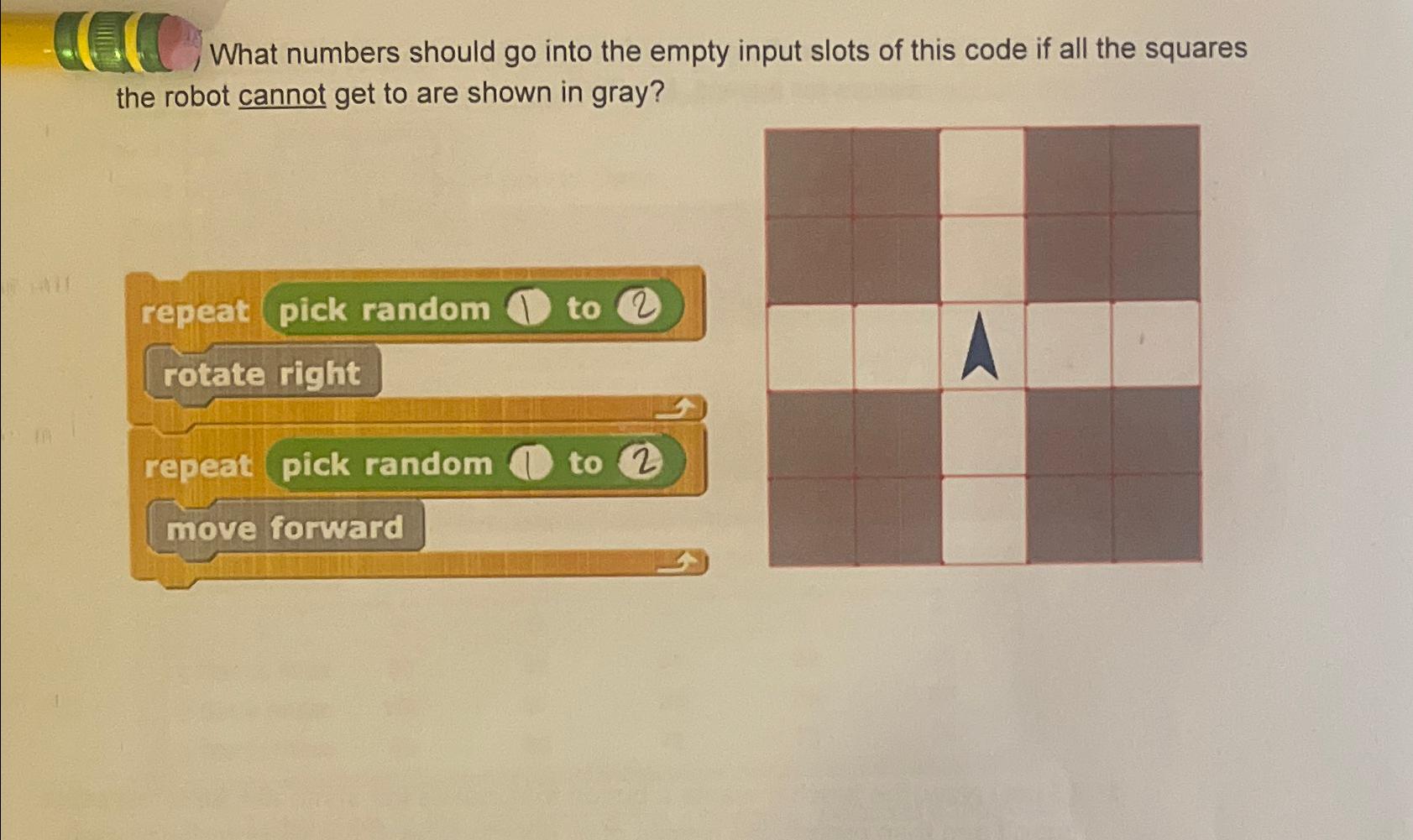  Use snap! Knowledge not phyton What numbers should go into the