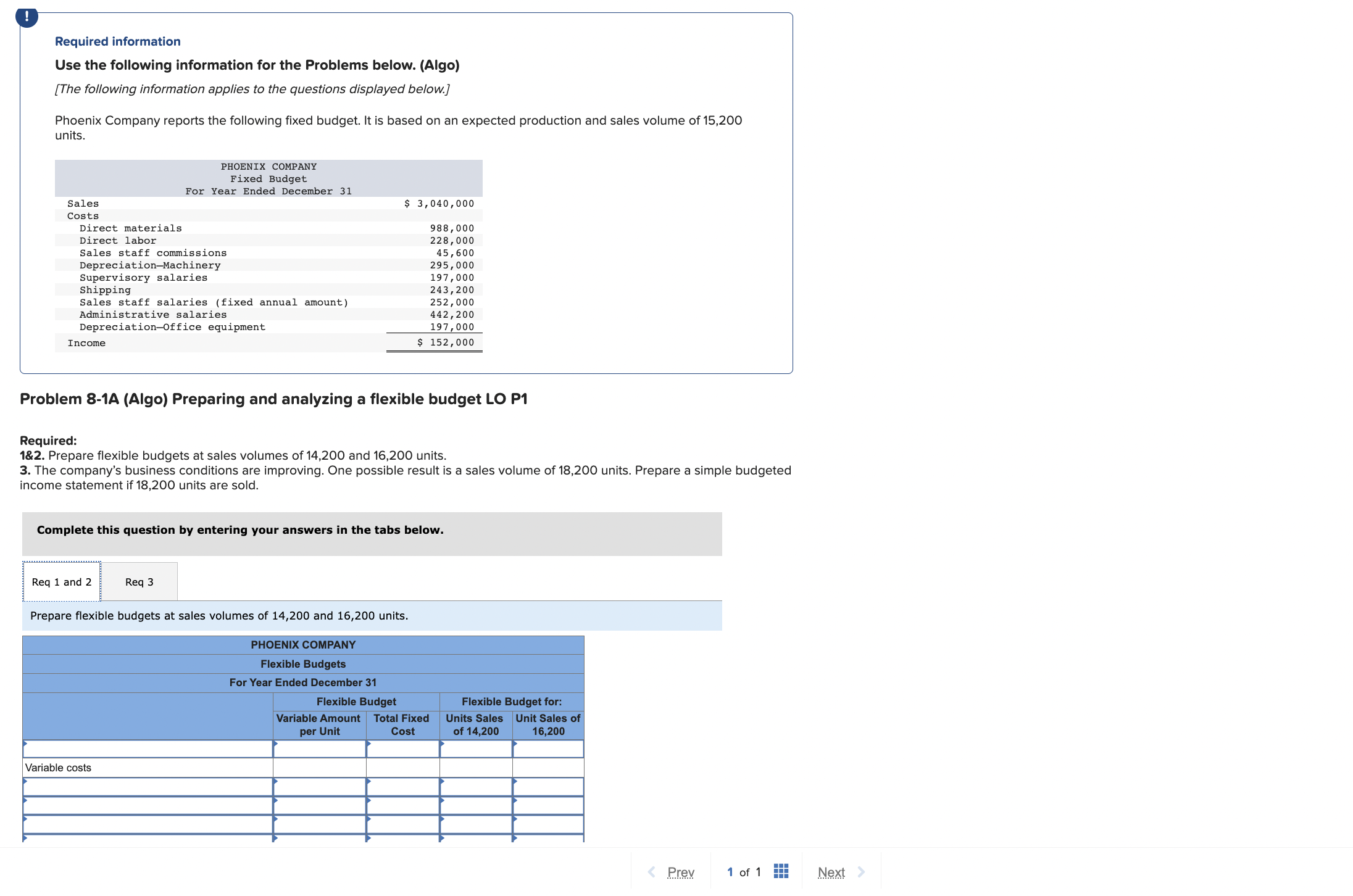Required information Use the following information for the Problems below. (Algo)