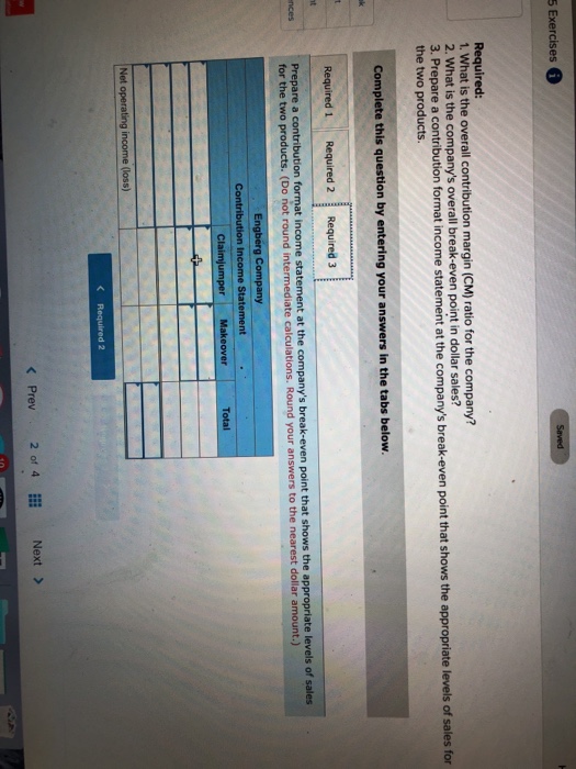 $1,200. 1. Calculate the company's break-even point in unit sales 2. Calculate