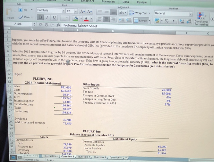  SmartArt Formulas Review Edit Font Data Alignment abc FRI Number Cambria