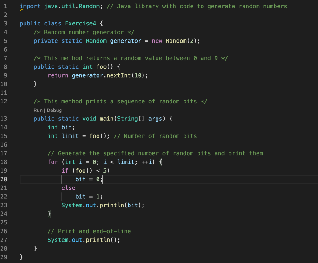 How many bits does this program print?