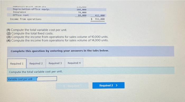 (based on sales of 12,000 units) for the first quarter reveals the