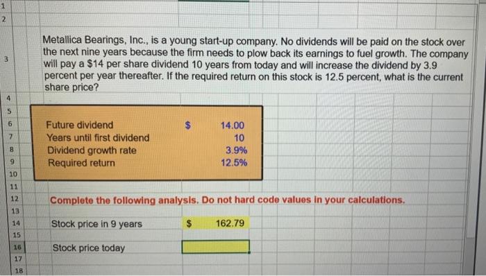 please help! do not hard code values please 1 2 3 Metallica