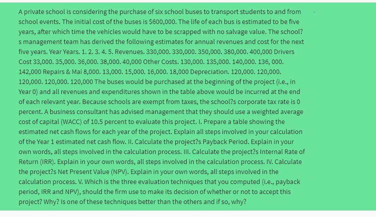  I want step by step answer with formula A private school