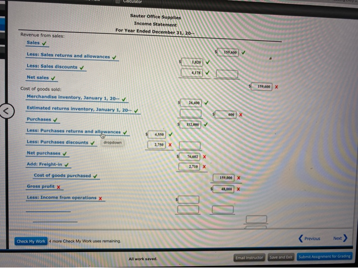 Adating trich Book Show Me How Calculator Multiple-Step Income Statement Use the