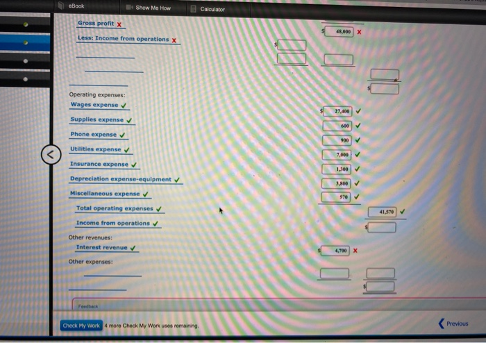 following information to prepare a multiple-step income statement, including the revenue section