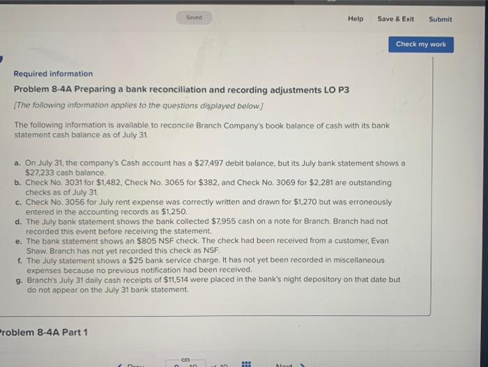  Saved Help Save & Exit Submit Check my work Required information