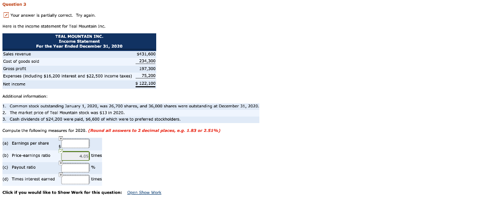  Question 3 Your answer is partially correct. Try again. Here is