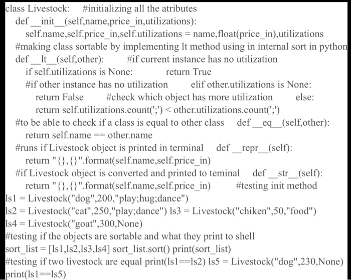 given the class livestock write the following 5 functions using python: raw_livestock_data