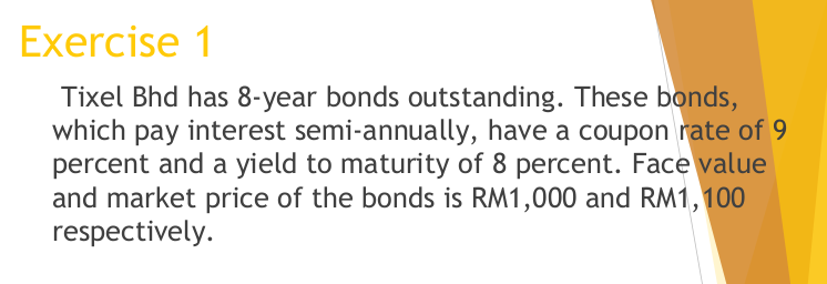  ii): 1. Compute the current yield. 2. Get a positive and
