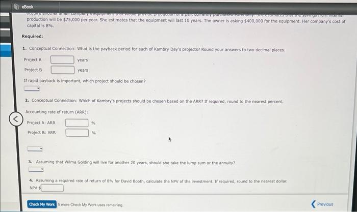 Internal Rate of Return For discount factors use Exhibit 128.1 and Exhibit