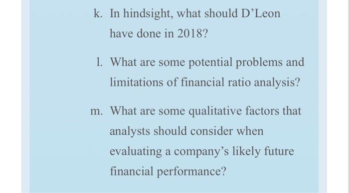 low opinion of the company? g. Use the DuPont equation to provide