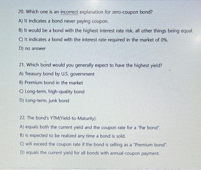 I went an answer 20. Which one is an incorrect explanation for