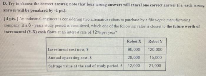  D. Try to choose the correct answer, note that four wrong