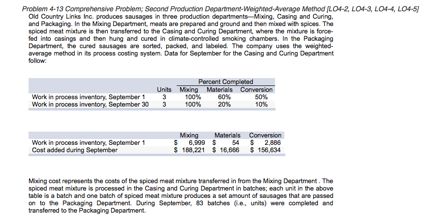  Required: 1. Determine the equivalent units for September for mixing, materials,