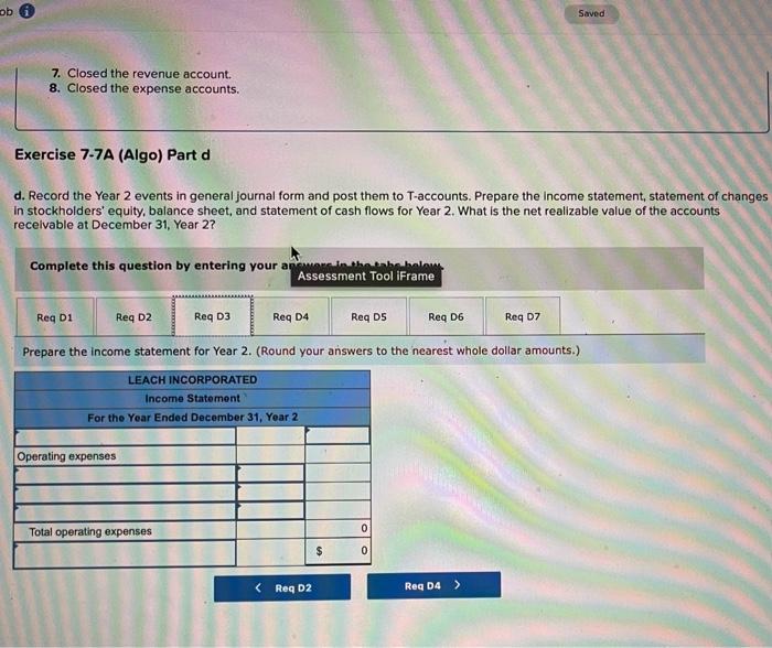 [The following information applies to the questions displayed below.] Leach Incorporated experienced