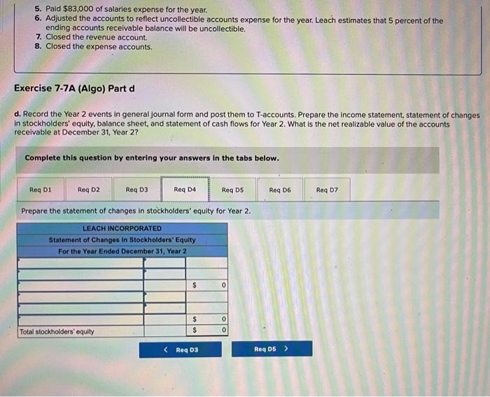 the following events for the first two years of its operations. Year