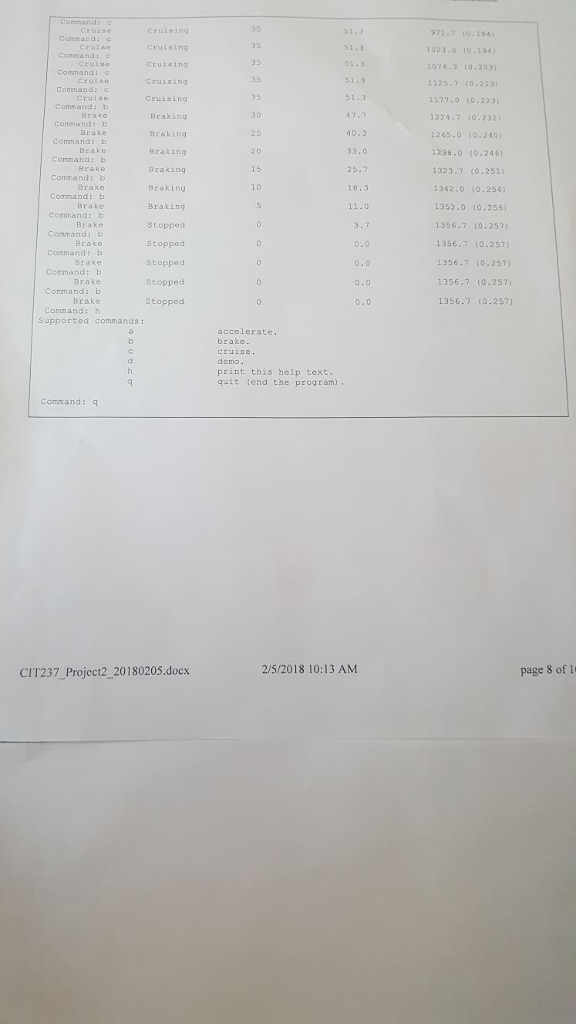 1 seco of 1 second, and the "e" (cruise) command should keep