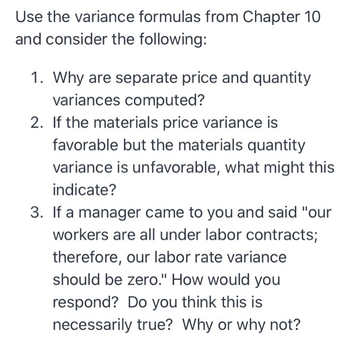  Use the variance formulas from Chapter 10 and consider the following: