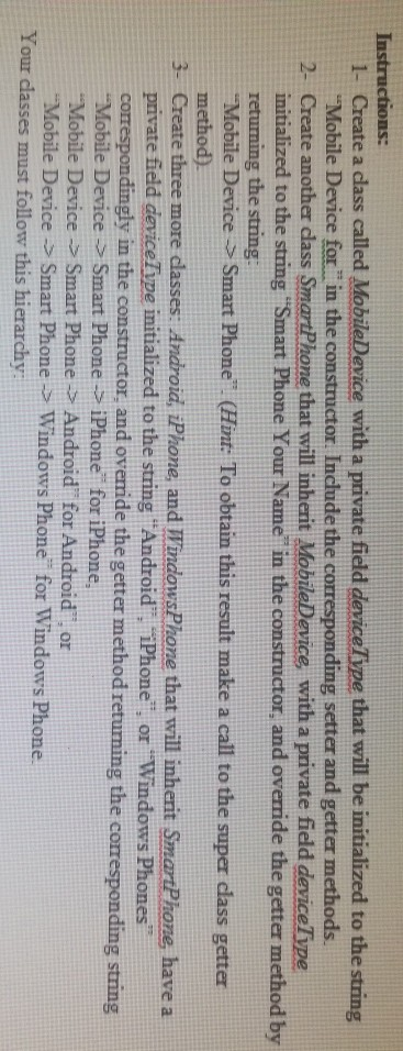 include UML diagram for each class. and a description of the program