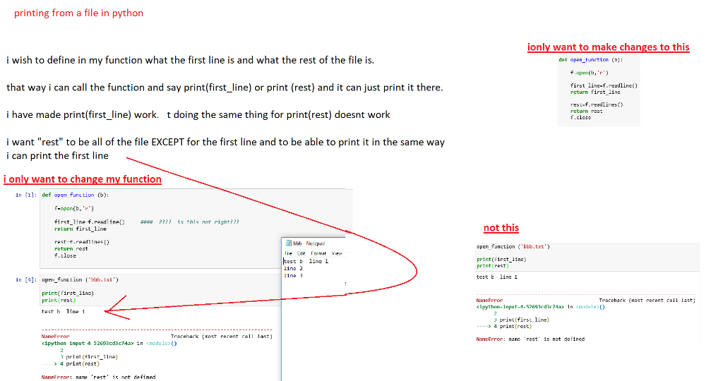 printing from a file in python ionly want to make changes