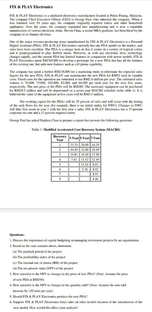  I need the full excel report with explanations. FIX & PLAY