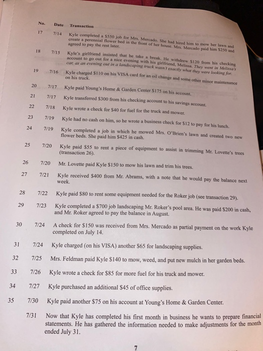  Make a journal entry using the narrative of transactions for a