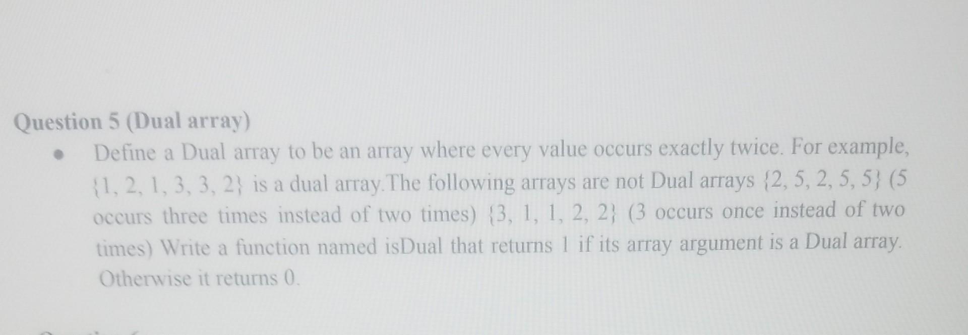 be an array containing only numbers as its elements and for all