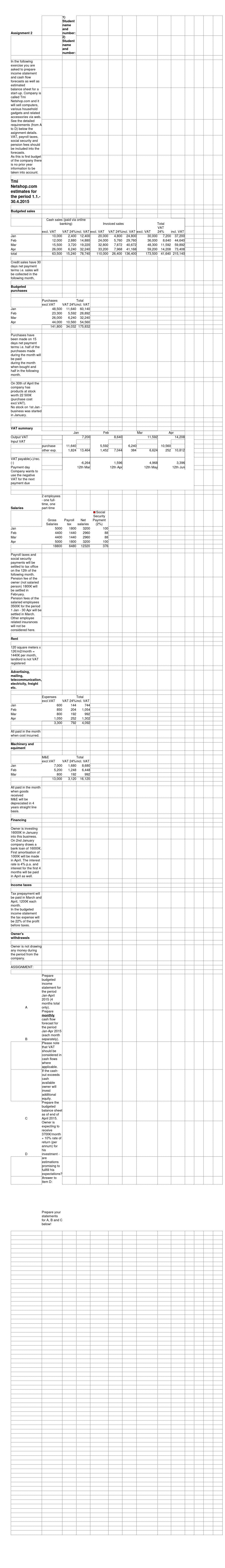 Assignment 2 1) Student name and number: 2) Student name and number:
