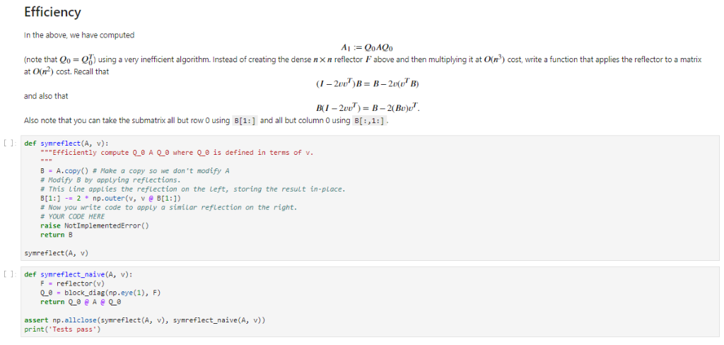 Computer Science & Numerical Computation question. Python 3, JupyterNoteBook; fill the #your