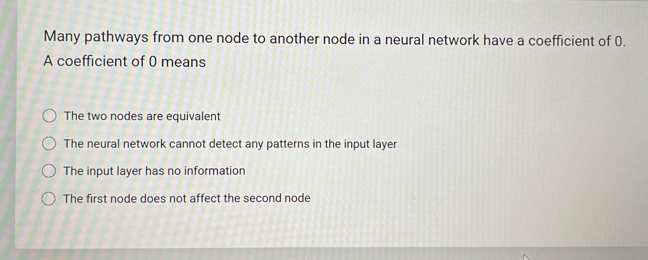  Many pathways from one node to another node in a neural