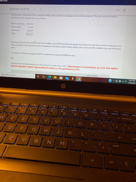 a year. The per unit and the total costs for an individual