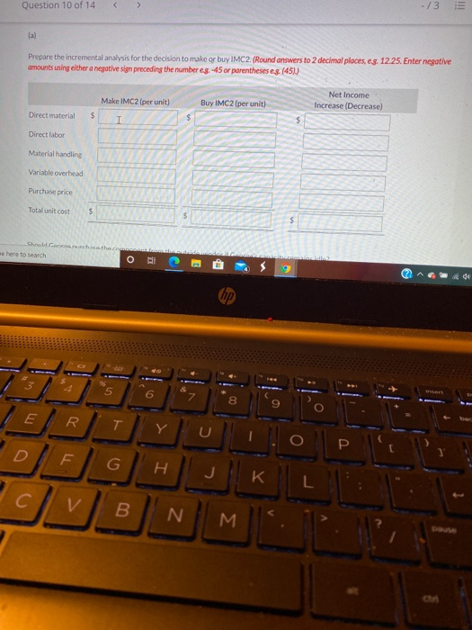 garment when the company operates at full capacity are as follows. Total