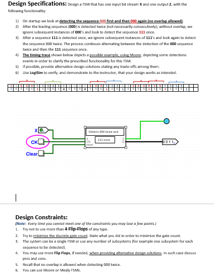  Design Constraints: (Note: Every time you cannot meet ane of the
