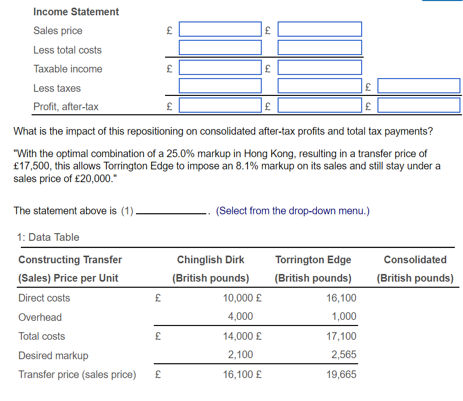DOWN MENU" MEANS TO CHOOSE "TRUE OR FALSE" FOR THE STATEMENT. Chinglish