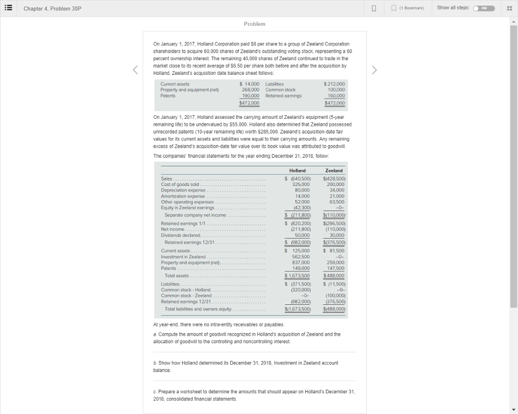 Chapter 4, Problem 30P (I Bookmark) Show all steps. Problem On