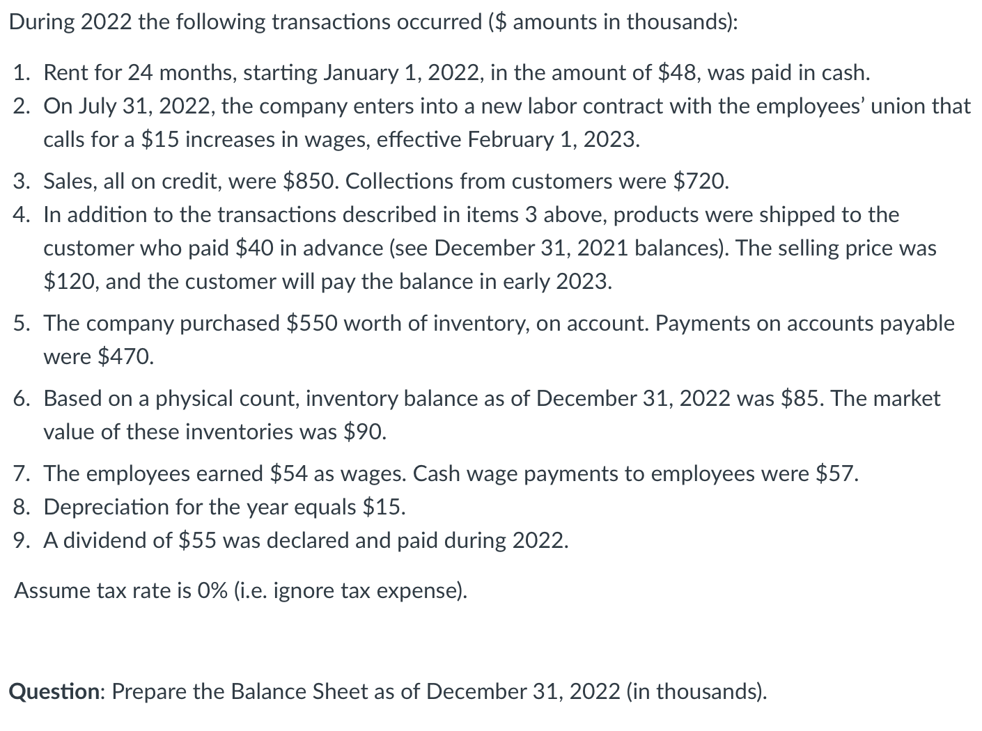 in 2021. On December 31 2021, it had the following adjusted trial