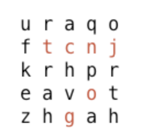 C++ Write a program to search words in a matrix (imagine it
