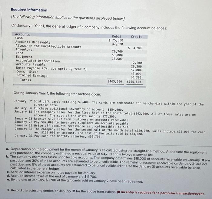 what would be the journal entry for question B Required information (The