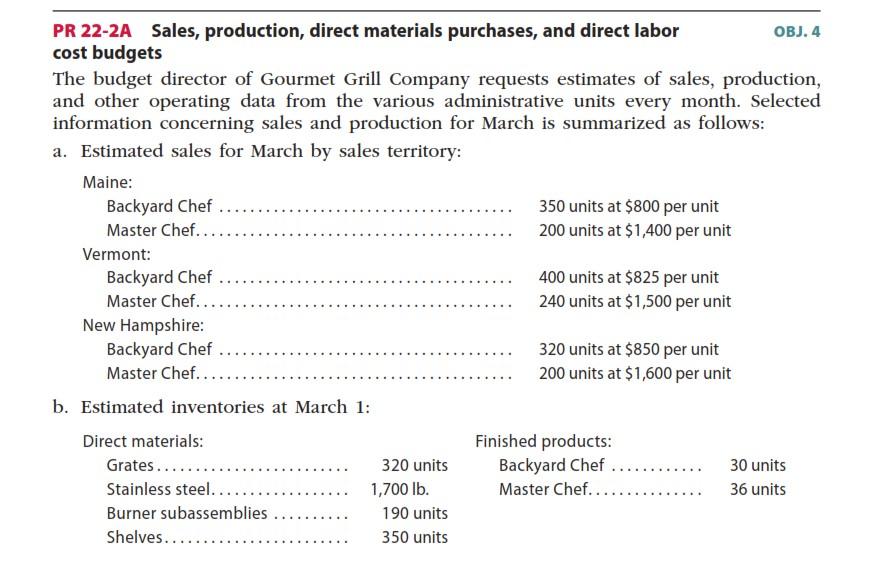 responses to questions a and b Example Exercise 22-2 Production Budget Obj.