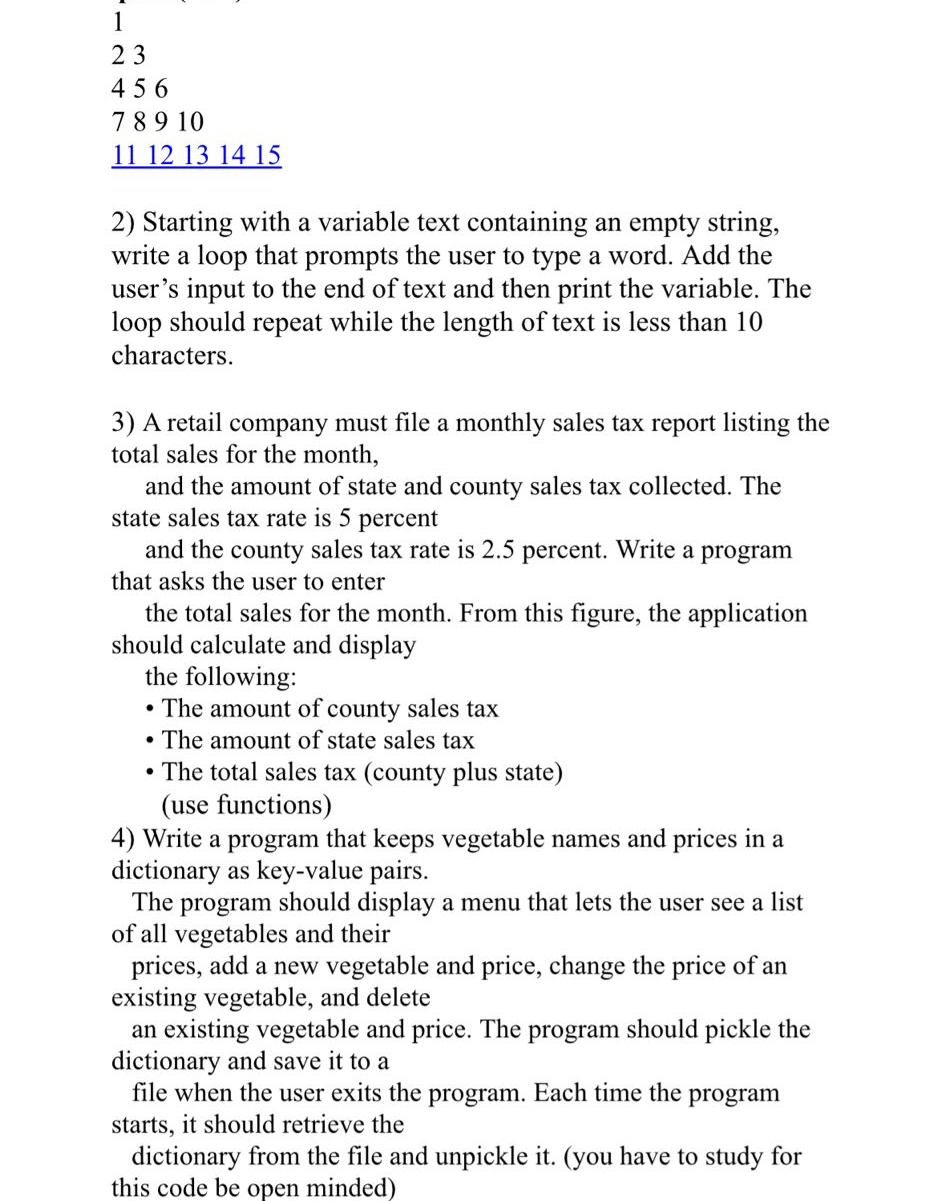  Starting with a variable text containing an empty string, write a