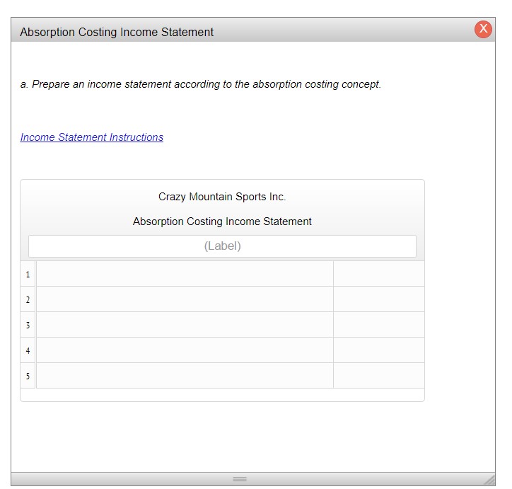 Income Statement Instructions What is the reason for the difference in the